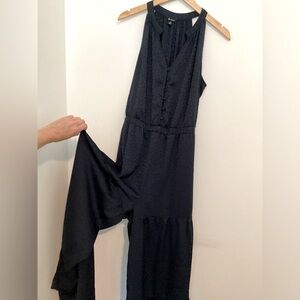 Versona Navy/Leopard Jumpsuit. Size Medium